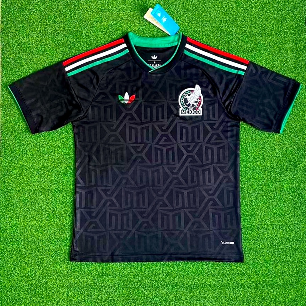 Mexico Football Jersey by adidas - Black with Red, Green & White Accents